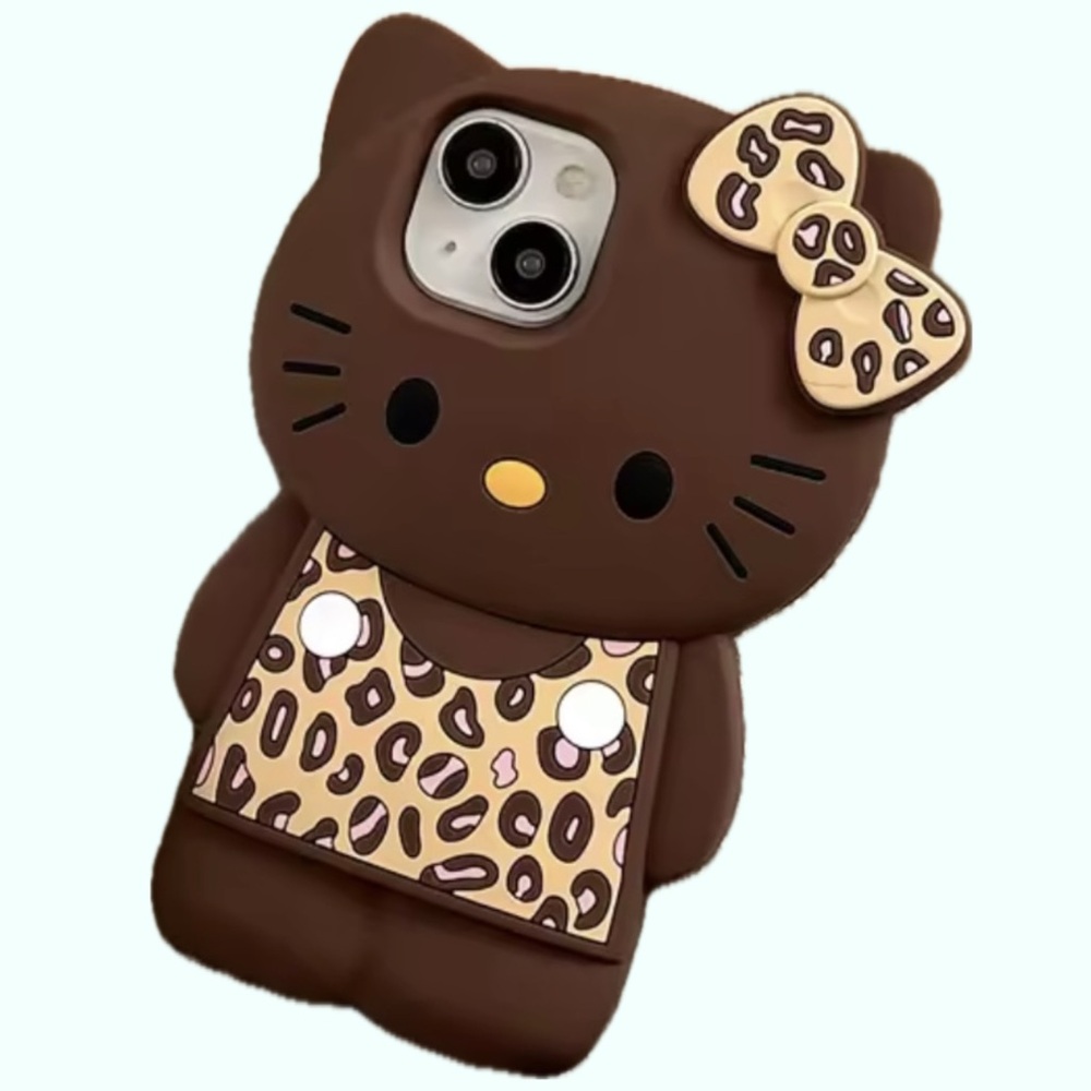 Cute 3D Hello Kitty Silicone Case for iPhone 16 Pro Max